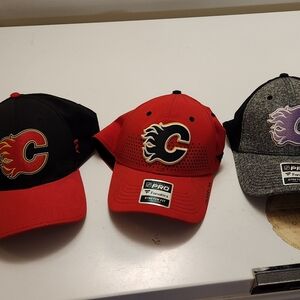 3 Fanatics L/XL Calgary Flames hats